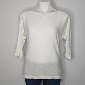Chicos White 1/2 Sleeve Knit Top M